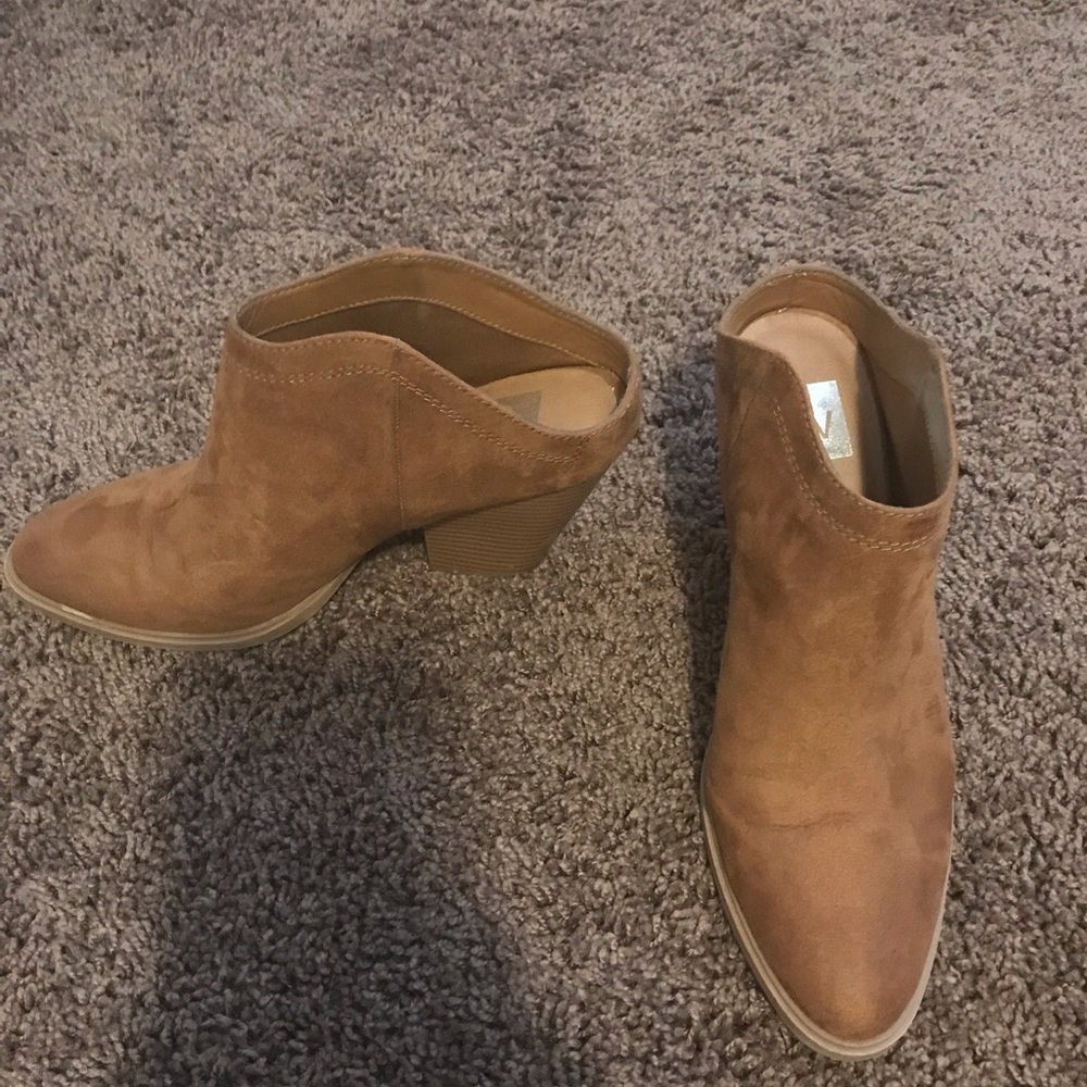 Tan faux suede boots